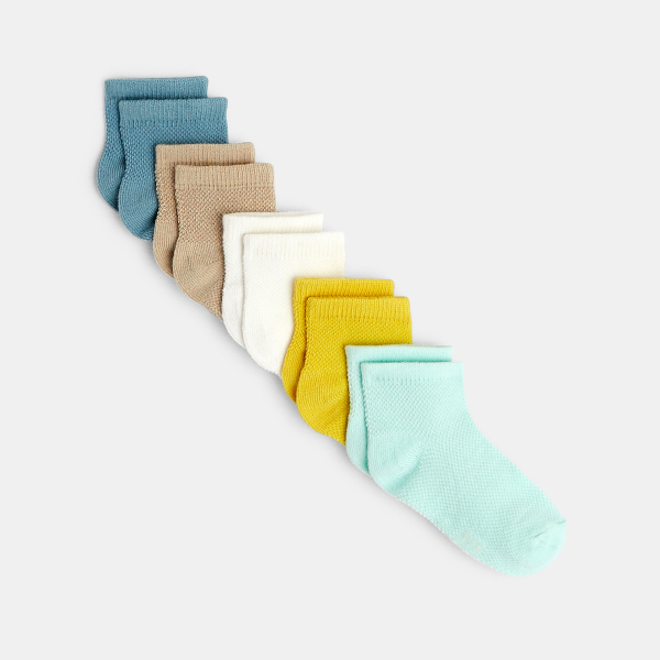 جوارب قطن جاكار فاخرة ملونة للأولاد الصغار